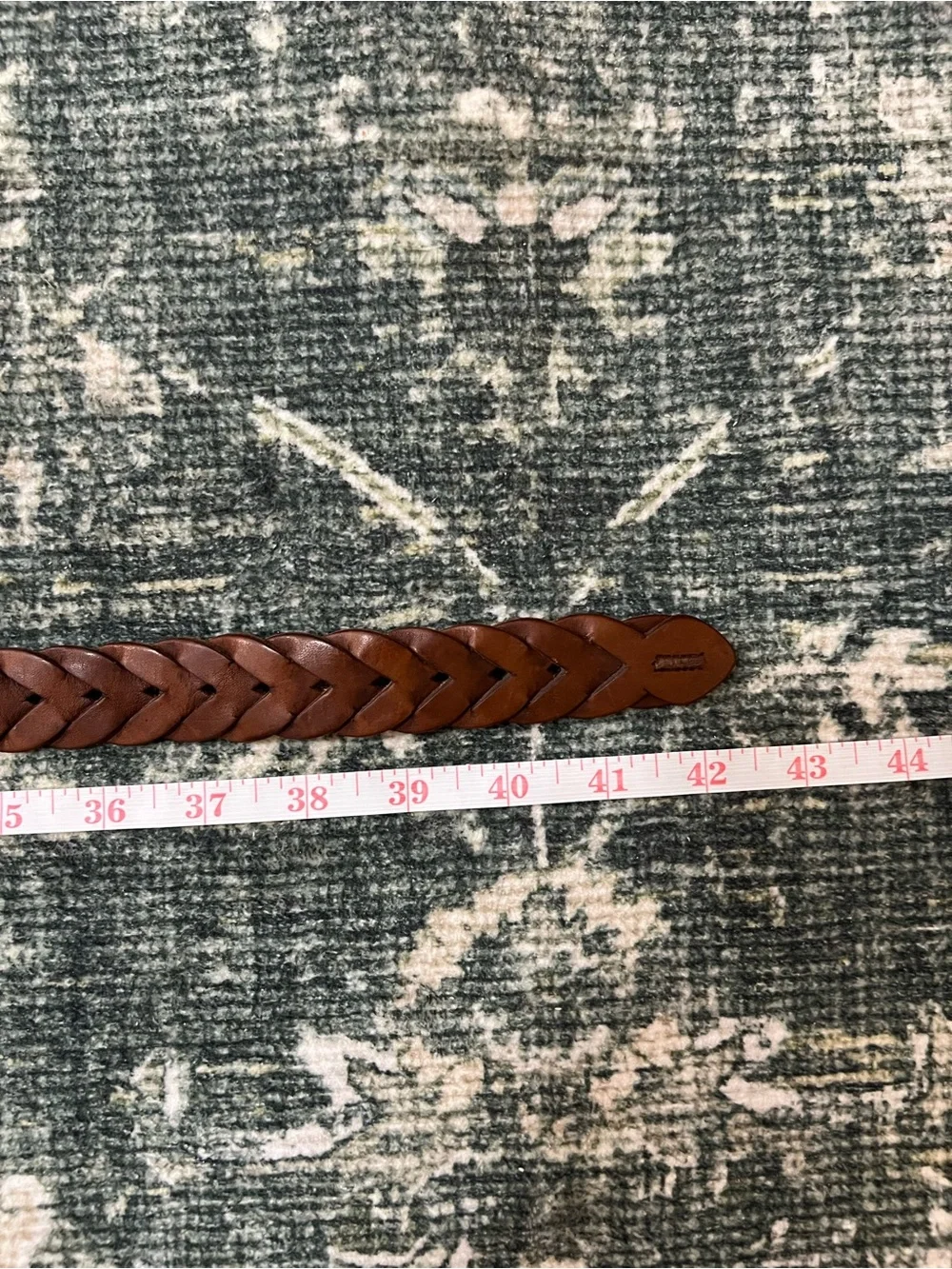 Vintage Ralph Lauren Braided Leather Belt Brown Solid Brass Buckle Size 36 Polo